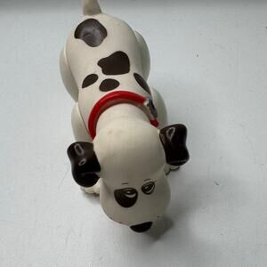 Vintage Pound Puppies White Brown Spot Dog Poseable 3.75" Figure 1986